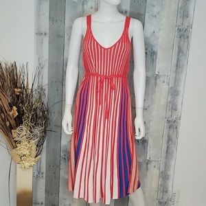 Foxiedox Knit Fabric Stripped Midi Dress